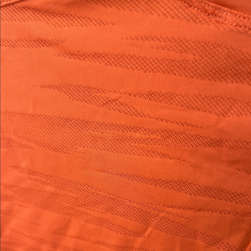 Lululemon Dark Orange Long Sleeve Crop Women's Top with pattern - Picture 8 of 8